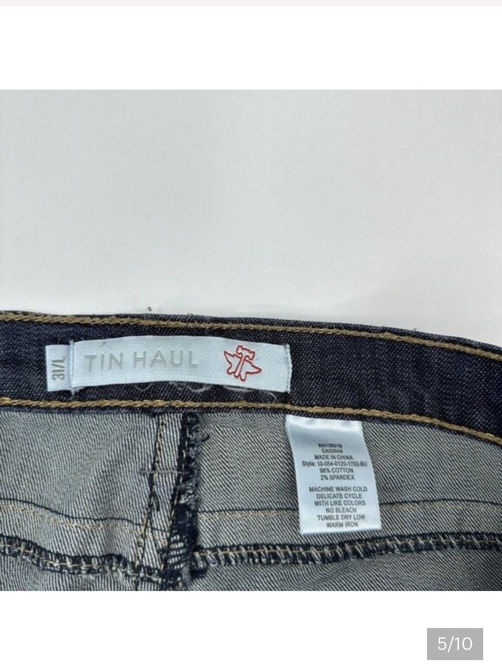 Tin Haul Womens Bootcut Jeans Dark Wash Distressed Stretch Denim W31-34”/34 Long - Picture 5 of 9